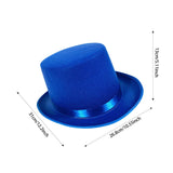 Maxbell Top Hat Flat Top Funky Magician Hat for Stage Performance Nightclub Festival Blue