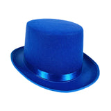 Maxbell Top Hat Flat Top Funky Magician Hat for Stage Performance Nightclub Festival Blue