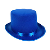 Maxbell Top Hat Flat Top Funky Magician Hat for Stage Performance Nightclub Festival Blue