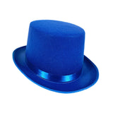 Maxbell Top Hat Flat Top Funky Magician Hat for Stage Performance Nightclub Festival Blue