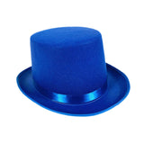 Maxbell Top Hat Flat Top Funky Magician Hat for Stage Performance Nightclub Festival Blue