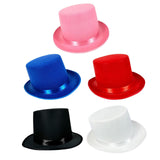 Maxbell Top Hat Flat Top Funky Magician Hat for Stage Performance Nightclub Festival Blue