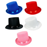 Maxbell Top Hat Flat Top Funky Magician Hat for Stage Performance Nightclub Festival Blue