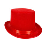 Maxbell Top Hat Flat Top Funky Magician Hat for Stage Performance Nightclub Festival Red