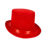 Maxbell Top Hat Flat Top Funky Magician Hat for Stage Performance Nightclub Festival Red