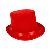 Maxbell Top Hat Flat Top Funky Magician Hat for Stage Performance Nightclub Festival Red