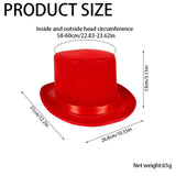 Maxbell Top Hat Flat Top Funky Magician Hat for Stage Performance Nightclub Festival Red