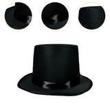 Maxbell Top Hat Flat Top Funky Magician Hat for Stage Performance Nightclub Festival Black