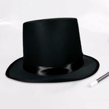 Maxbell Top Hat Flat Top Funky Magician Hat for Stage Performance Nightclub Festival Black