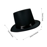 Maxbell Top Hat Flat Top Funky Magician Hat for Stage Performance Nightclub Festival Black