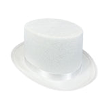 Maxbell Top Hat Flat Top Funky Magician Hat for Stage Performance Nightclub Festival White
