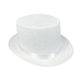 Maxbell Top Hat Flat Top Funky Magician Hat for Stage Performance Nightclub Festival White