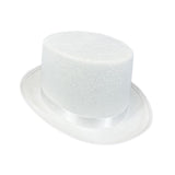 Maxbell Top Hat Flat Top Funky Magician Hat for Stage Performance Nightclub Festival White
