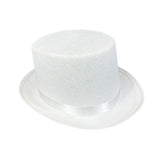 Maxbell Top Hat Flat Top Funky Magician Hat for Stage Performance Nightclub Festival White