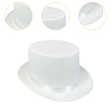 Maxbell Top Hat Flat Top Funky Magician Hat for Stage Performance Nightclub Festival White