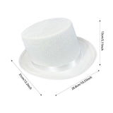 Maxbell Top Hat Flat Top Funky Magician Hat for Stage Performance Nightclub Festival White