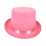 Maxbell Top Hat Flat Top Funky Magician Hat for Stage Performance Nightclub Festival Pink
