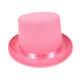 Maxbell Top Hat Flat Top Funky Magician Hat for Stage Performance Nightclub Festival Pink