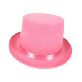 Maxbell Top Hat Flat Top Funky Magician Hat for Stage Performance Nightclub Festival Pink