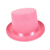 Maxbell Top Hat Flat Top Funky Magician Hat for Stage Performance Nightclub Festival Pink