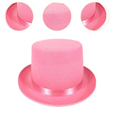 Maxbell Top Hat Flat Top Funky Magician Hat for Stage Performance Nightclub Festival Pink