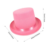 Maxbell Top Hat Flat Top Funky Magician Hat for Stage Performance Nightclub Festival Pink