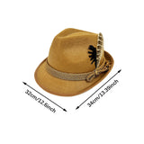 Maxbell Homburg Hat for Male Retro Design Fashion Hairdress for Work Travel Black Feathers