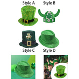 Maxbell St Patrick's Day Hat Green Top Hat for Festival Masquerade Stage Performance Style A