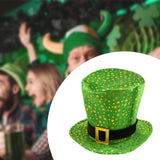 Maxbell St Patrick's Day Hat Green Top Hat for Festival Masquerade Stage Performance Style A