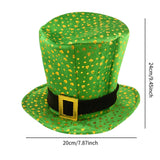 Maxbell St Patrick's Day Hat Green Top Hat for Festival Masquerade Stage Performance Style A