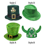 Maxbell St Patrick's Day Hat Green Top Hat for Festival Masquerade Stage Performance Style A