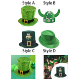 Maxbell St Patrick's Day Hat Green Top Hat for Festival Masquerade Stage Performance Style A