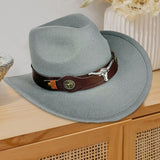 Maxbell Cowboy Hat Versatile Photo Props Comfortable Sunhat for Camping Party Travel Gray
