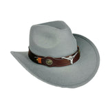 Maxbell Cowboy Hat Versatile Photo Props Comfortable Sunhat for Camping Party Travel Gray