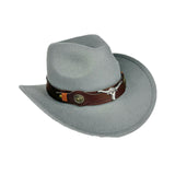 Maxbell Cowboy Hat Versatile Photo Props Comfortable Sunhat for Camping Party Travel Gray