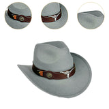 Maxbell Cowboy Hat Versatile Photo Props Comfortable Sunhat for Camping Party Travel Gray