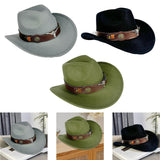 Maxbell Cowboy Hat Versatile Photo Props Comfortable Sunhat for Camping Party Travel Gray