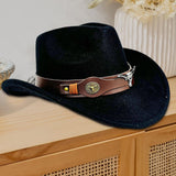 Maxbell Cowboy Hat Versatile Photo Props Comfortable Sunhat for Camping Party Travel Black