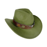 Maxbell Cowboy Hat Versatile Photo Props Comfortable Sunhat for Camping Party Travel Green