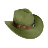 Maxbell Cowboy Hat Versatile Photo Props Comfortable Sunhat for Camping Party Travel Green