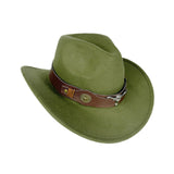 Maxbell Cowboy Hat Versatile Photo Props Comfortable Sunhat for Camping Party Travel Green