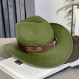 Maxbell Cowboy Hat Versatile Photo Props Comfortable Sunhat for Camping Party Travel Green
