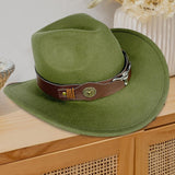 Maxbell Cowboy Hat Versatile Photo Props Comfortable Sunhat for Camping Party Travel Green