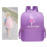 Maxbell Ballet Dance Backpack Casual Cute Dance Shoe Bag for Gymnastics Gift Dancing violet dancing