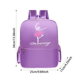 Maxbell Ballet Dance Backpack Casual Cute Dance Shoe Bag for Gymnastics Gift Dancing violet dancing