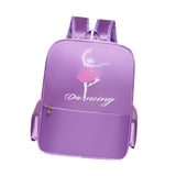 Maxbell Ballet Dance Backpack Casual Cute Dance Shoe Bag for Gymnastics Gift Dancing violet dancing
