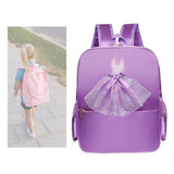 Maxbell Ballet Dance Backpack Casual Cute Dance Shoe Bag for Gymnastics Gift Dancing violet lace