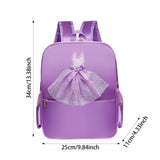 Maxbell Ballet Dance Backpack Casual Cute Dance Shoe Bag for Gymnastics Gift Dancing violet lace