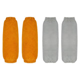 Maxbell Leather Welding Sleeves Elastic Cuffs Arm Protection Covers for Metalworking Yellow