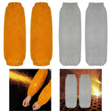 Maxbell Leather Welding Sleeves Elastic Cuffs Arm Protection Covers for Metalworking Yellow